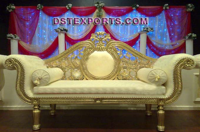Wedding Golden Wooden Love Seater