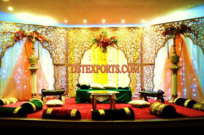 Muslim Mehandi Stage With Carved Panels