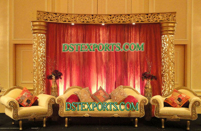 INDIAN WEDDING GOLD CARVED STAGES