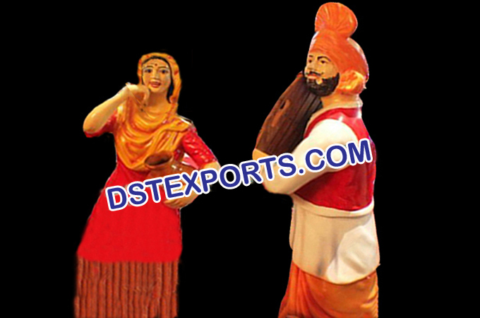 Punjabi Dancing Couple Statues