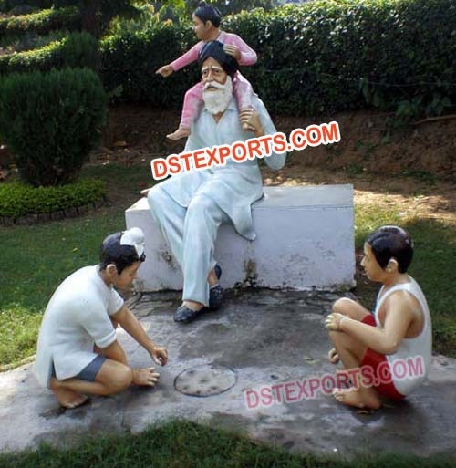 Punjabi Village Fiber Statues Theem