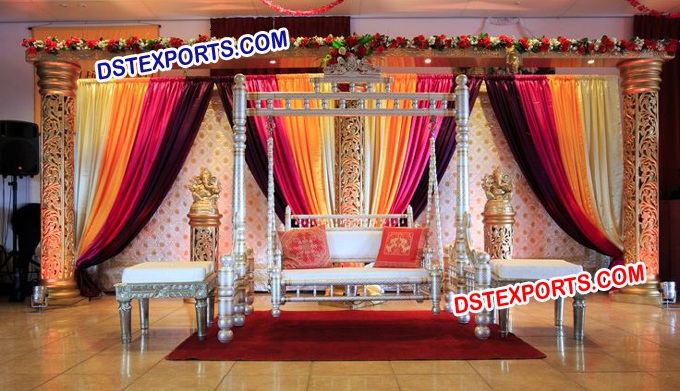 Indian Wedding Mehndi Stage Decors