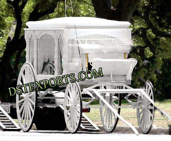 Wedding White Covered Horse Carriage
