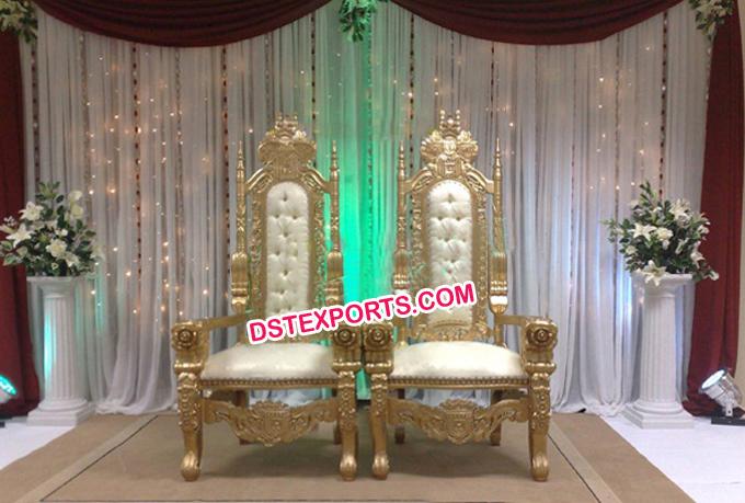 Wedding Golden Bride Groom Chairs