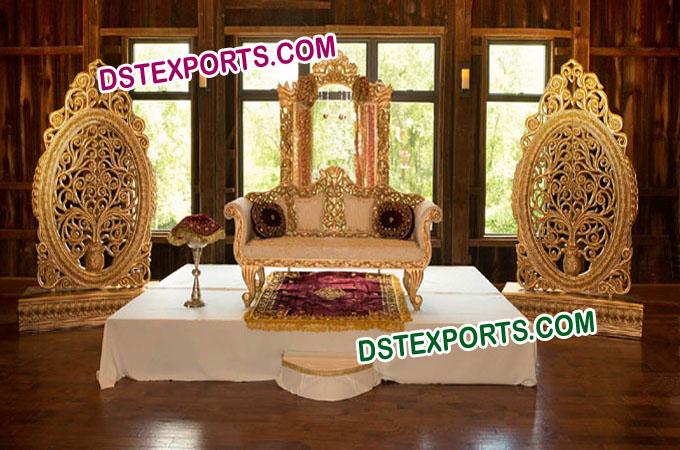 Wedding Golden Oval Panels Stage