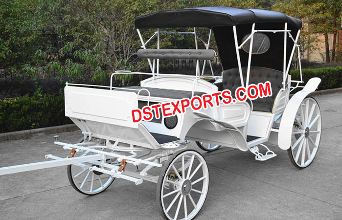 White Long Victoria Horse Carriage