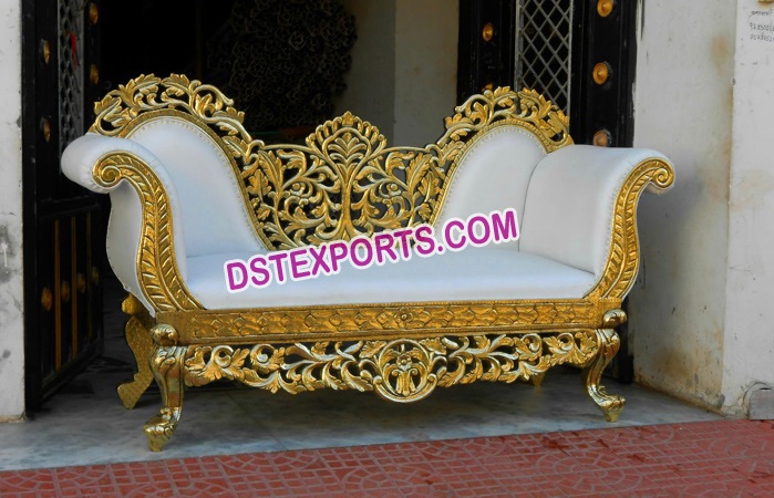 Indian Wedding Gold Carved Sofa 2018
