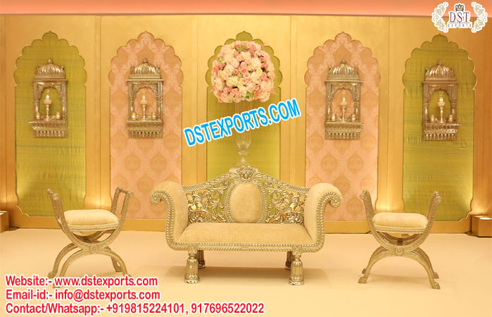 Designer Wedding Love Seater & Backless Chairs