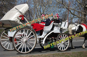 White Victoria Horse Carriage For Sale