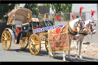 Indian Wedding Decorated Black Gold Buggy