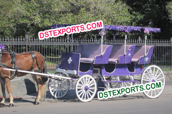 Purple Horse Drawn Limousine Carriage