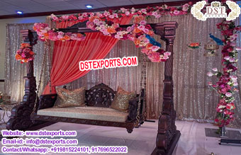 Antique Wooden Swing For Mehndi Decoration