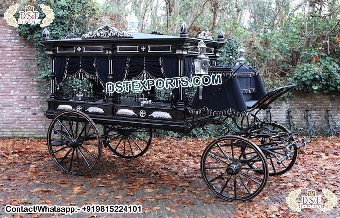 Classic Style Black Funeral Horse Carriage