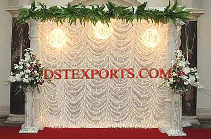 Lighted Mandap White Backdrops