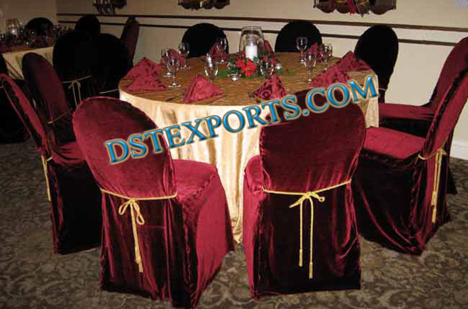 Wedding Mehroon Valvet Chair Covers