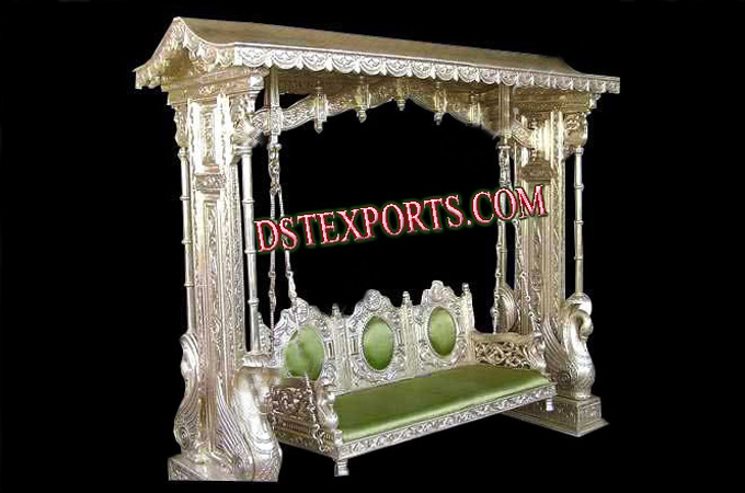 Wedding New Silver Carved Swing/Jhula