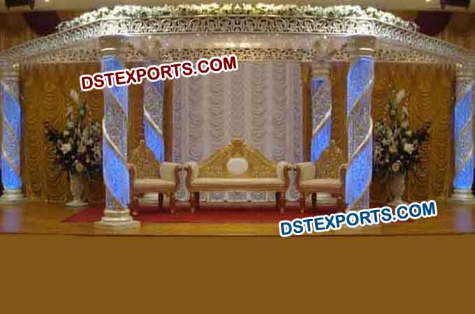 New Wedding Silver Crystal Mandap Set