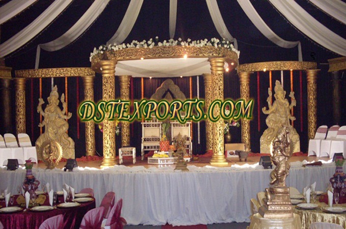 Latest Wedding Golden Carving Mandap