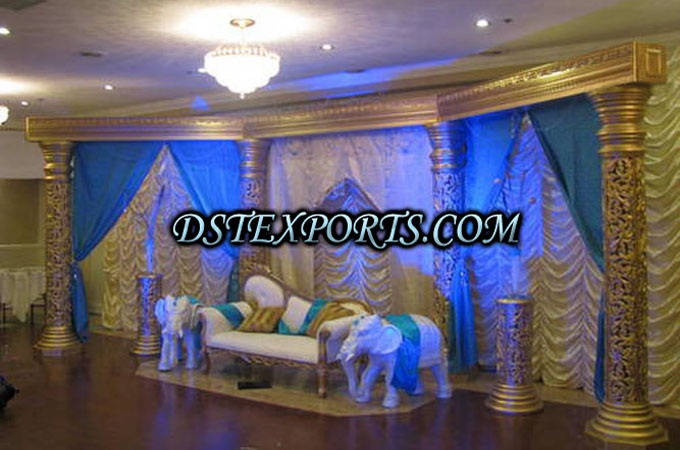 Wedding New Lighted Golden Pillars Stage