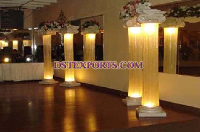 Wedding Lighted New Roman Corridor Pillars