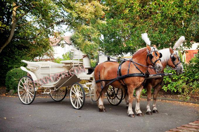 Horse Drawn White Victoria Baghi