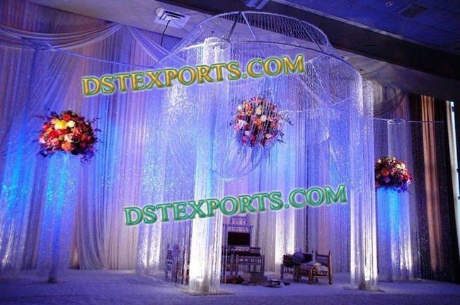 LATEST WEDDING HANGING CRYSTAL MANDAP