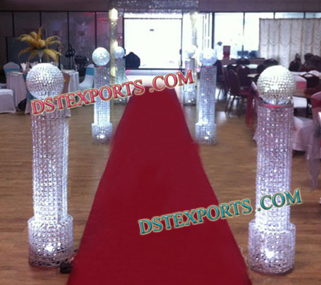 WEDDING WALKWAY CRYSTAL PILLAR WITH BALL