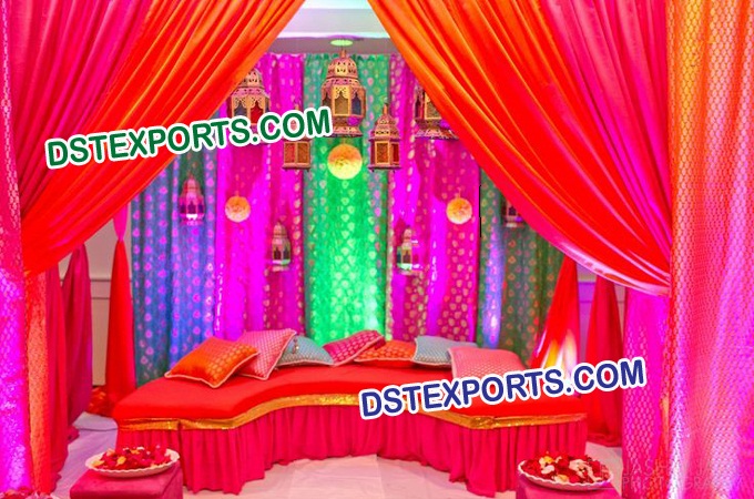 Indian Wedding Mehandi Night Stage Set