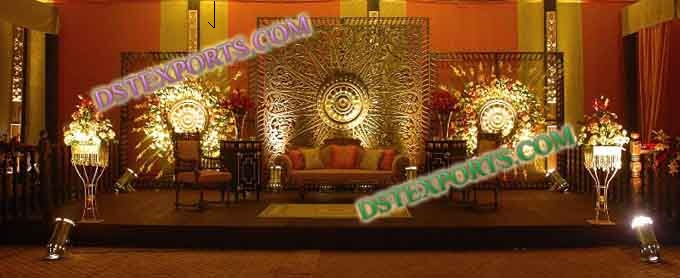 WEDDING STAGE GOLDEN CARVED BACKDROP PANELS