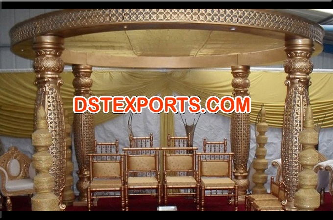 Latest Golden Wedding Fiber Mandap