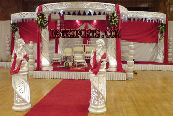 NEW WEDDING FIBER CRYSTAL MANDAP  SET