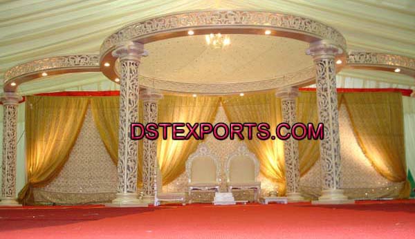 WEDDING SIX PILLARS FIBER MANDAP