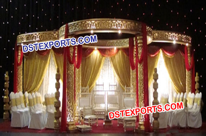 NEW WEDDING GOLDEN FLOWER MANDAP