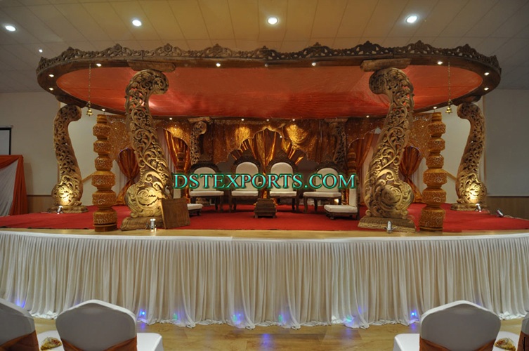 LATEST WEDDING WOODEN PEACOCK MANDAP