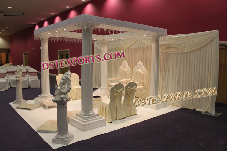 WEDDING ELEGENT WHITE ROMAN MANDAP
