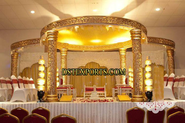 WEDDING GOLD CARVED MANDAP SET