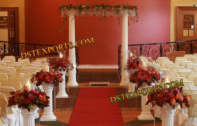 WEDDING ROMAN PILLARS WITH CRYSTALS