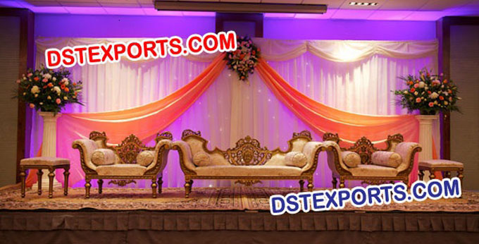 Asian Wedding Heavy Carved Sofa Set For Wedding