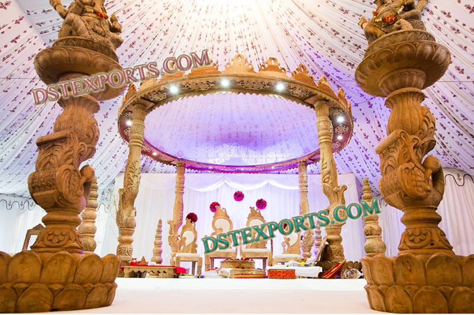 INDIAN WEDDING WOODEN SWAN MANDAP