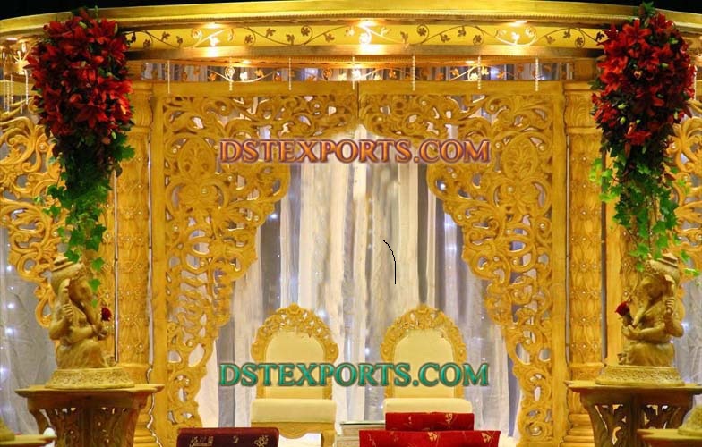 WEDDING STAGE WOODEN CARVED BACKDROP PANELS