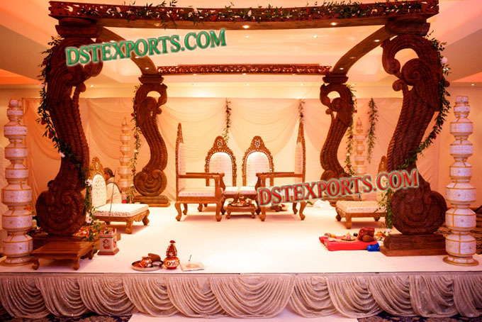 INDIAN WEDDING SQUARE WOODEN MANDAP