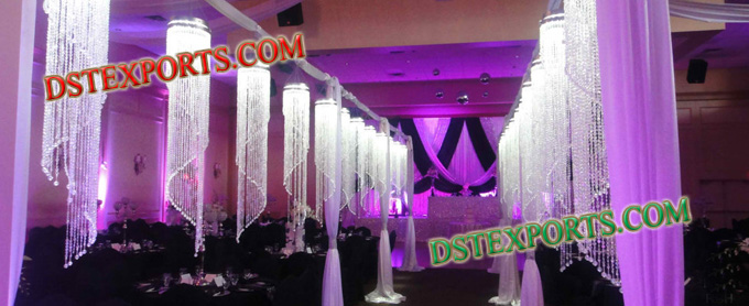 WEDDING LIGHTED HANGING CRYSTAL PILLARS