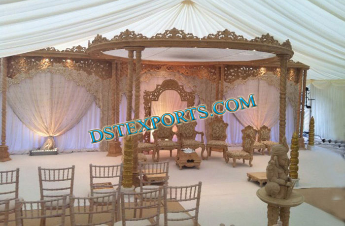 WEDDING WOODEN DOUBLE PILLAR MANDAPS