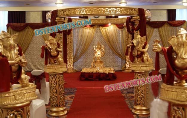 WEDDING GOLDEN CARVING MANDAP