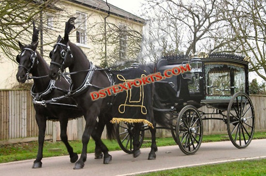 BLACK ENGLISH FUNERAL CARRIAGE