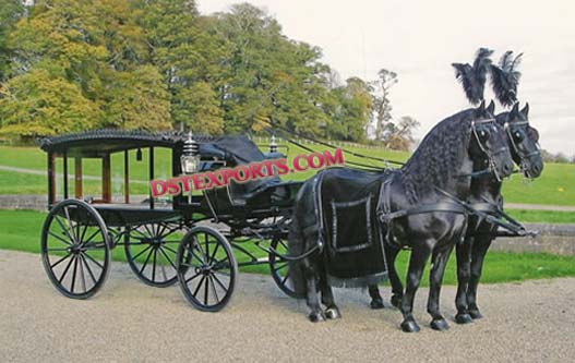 HORSE DRAWN BLACK HEARSE