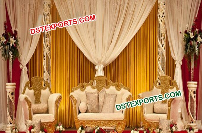 Muslim Wedding Gold Carving Sofa Set