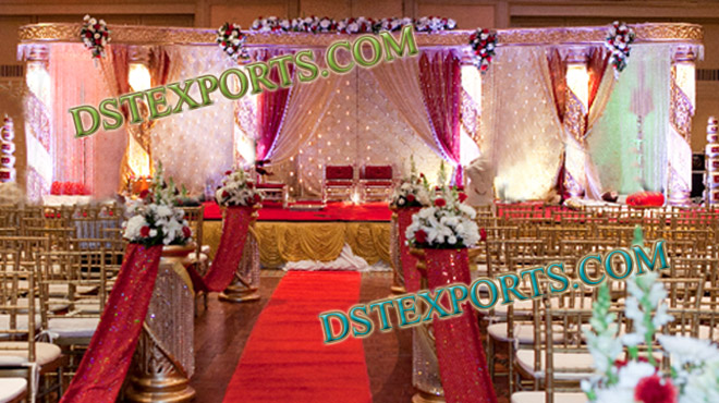 INDIAN WEDDING GOLDEN PINK MANDAP