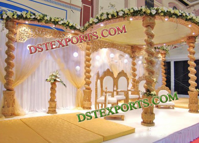 INDIAN WEDDING SPIRAL WOODEN MANDAP