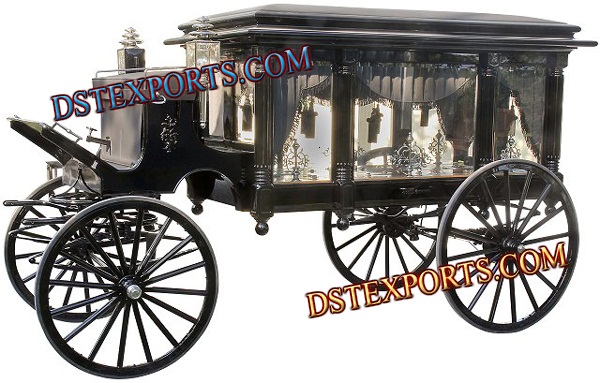 ROYAL BLACK FUNERAL HORSE BUGGY